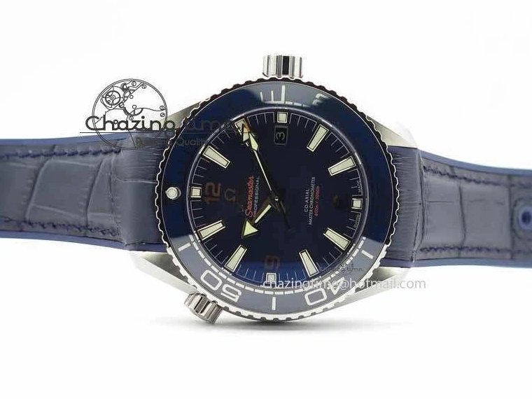 0320 Planet Ocean 2016 43.5mm SS OM 1:1 Best Edition Blue Dial On Blue Leather Strap A Sophisticated 8165